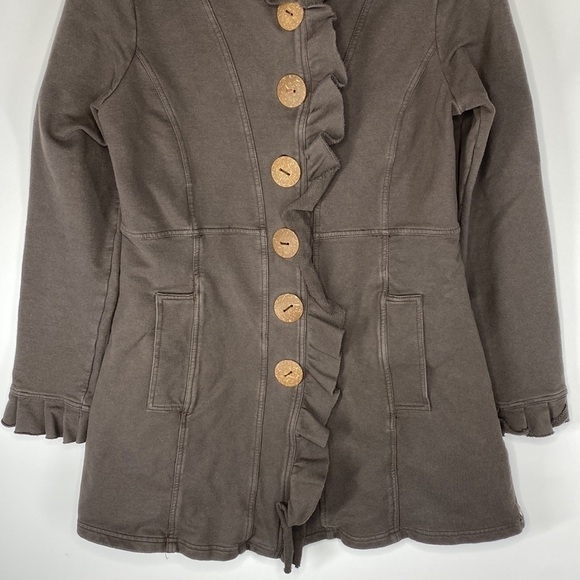 Neon Buddha Brown Big Button Stretch Jacket Size Small - Picture 3 of 8